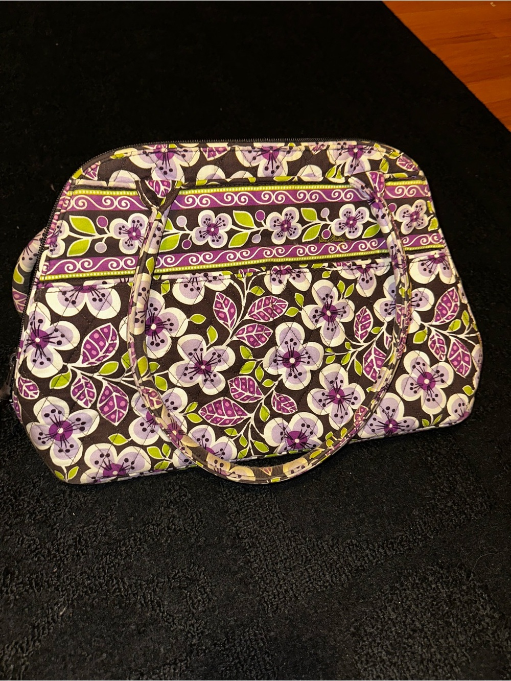 Vera Bradley Eloise Frame Satchel Bag retired "Plum Petals Print
